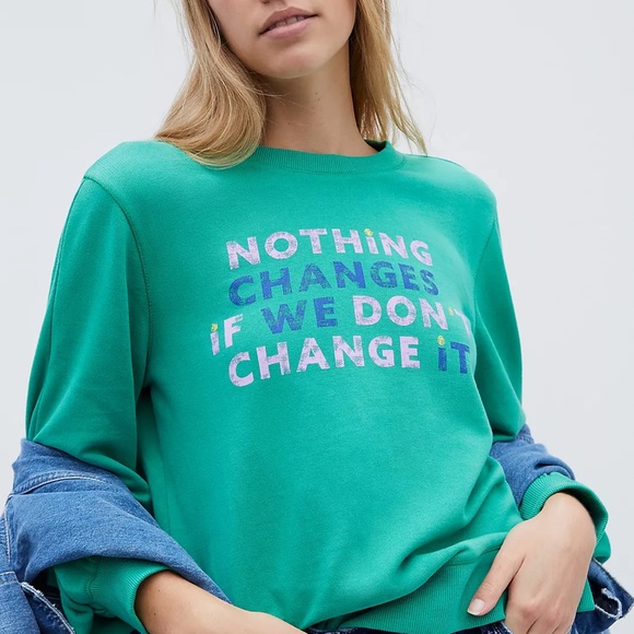 Anthropologie Green Graphic Sweatshirt - Picture 2 of 8